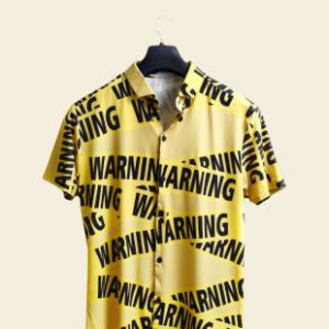 Warning Print Party Shirt